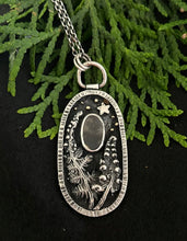 Load image into Gallery viewer, Dendritic agate, sterling silver fern pendant &amp; chain