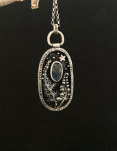 Load image into Gallery viewer, Dendritic agate, sterling silver fern pendant &amp; chain