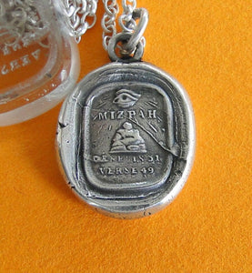 Mizpah… an emotional bond, inspirational wax seal jewelry, separation by distance or death.