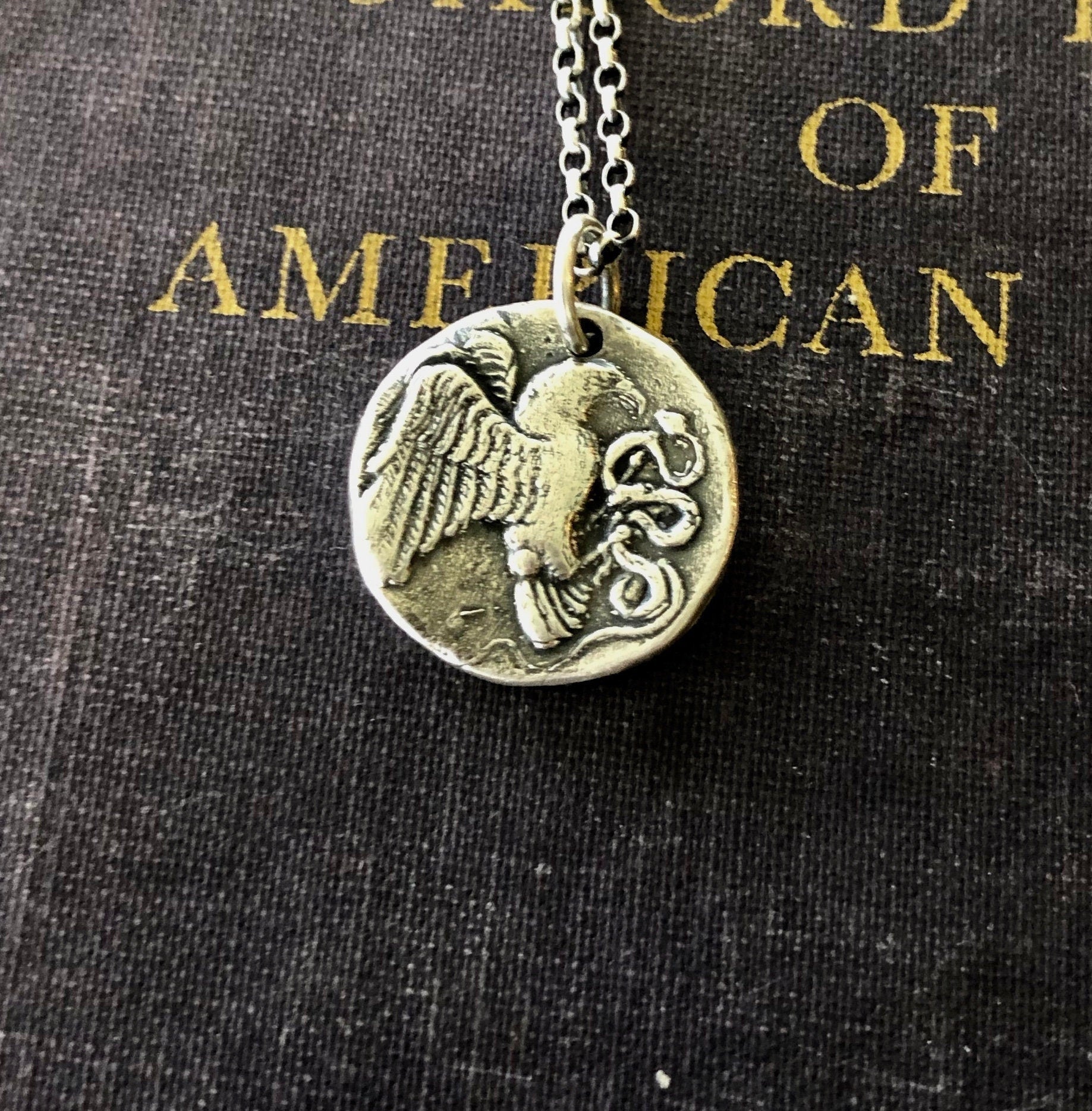 Silver eagle deals coin necklace